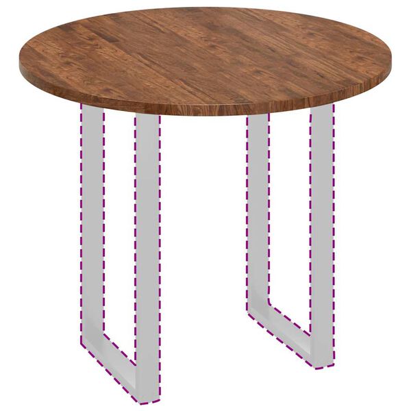 vidaXL Table Top Dark brown Ø 90 x 2.5 cm Solid oak wood