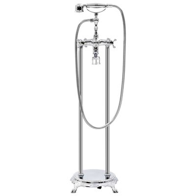 vidaXL Freestanding Bathtub and Faucet 220 L 99.5 cm Silver