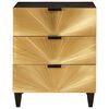 vidaXL Bedside Table with Drawer Black and Gold 50 x 33 x 60 cm
