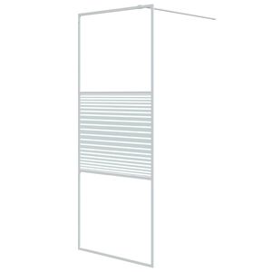 vidaXL Walk-in Shower Wall White 80x195 cm Clear ESG Glass