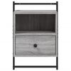 vidaXL Bedside Cabinet Wall-mounted Grey Sonoma 40x30x61 cm Engineered Wood