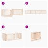 vidaXL Dog Gate with Door Foldable 4 Panels 320 cm Poplar Wood