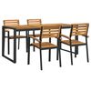 vidaXL 5 Piece Garden Dining Set Solid Wood Acacia and Metal