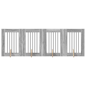 vidaXL Dog Gate with Stands 4 pcs Grey Sonoma 60 x 80 cm