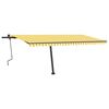 vidaXL Manual Retractable Awning with LED 500x350 cm Yellow and White