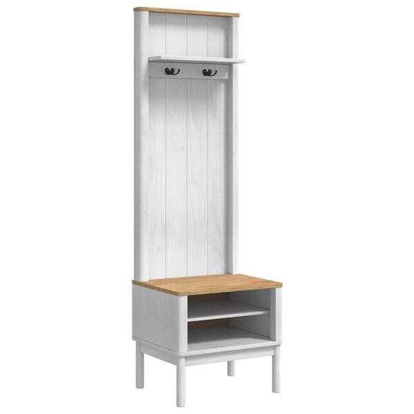 vidaXL Hallway Cabinet FLORO White 50 x 40 x 158 cm Solid Pine Wood
