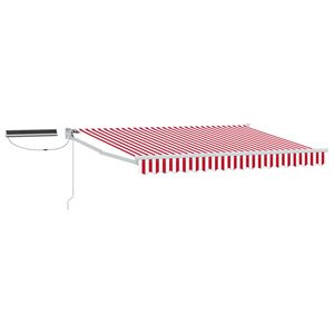 vidaXL Electric Retractable Awning Red and White 2.5 x 2 m