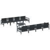 vidaXL Garden Sofa Set with Cushion 9 pcs Anthracite Steel & Fabric