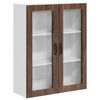 vidaXL Wall Glass Cabinet LUCCA Brown Oak 80 x 31 x 100 cm