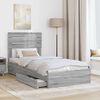 vidaXL Storage Bed with Drawer Grey Sonoma 75 x 190 cm Engineered Wood