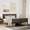 vidaXL Metal Bed Frame without Mattress Brown Oak 137x190 cm