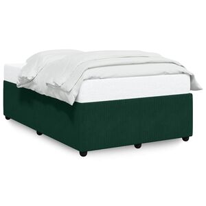 vidaXL Bed Frame without Mattress Dark Green 120x200 cm Velvet
