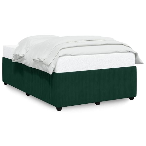 vidaXL Bed Frame without Mattress Dark Green 120x200 cm Velvet