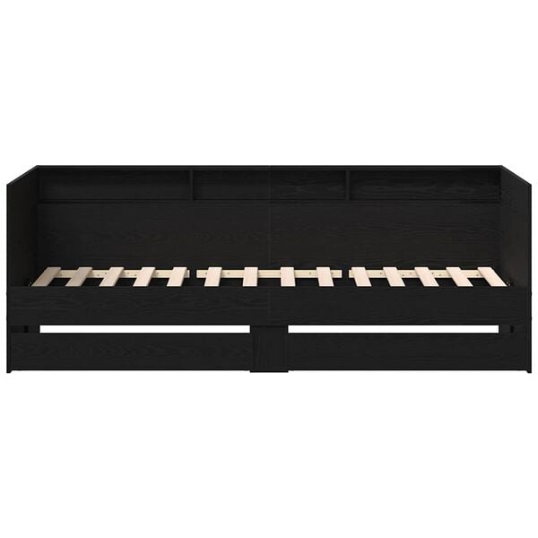 vidaXL Daybed with Headboard Black Oak 100 x 200 cm Engineered Wood