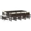 vidaXL 13 Piece Garden Dining Set with Cushions Brown Poly Rattan