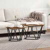 vidaXL Side Table Set 2 pcs Reclaimed Wood Engineered Wood and Steel