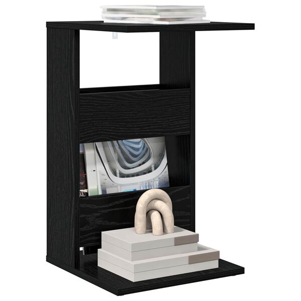 vidaXL Side Table Black Oak 40 x 35 x 60.5 cm Engineered Wood
