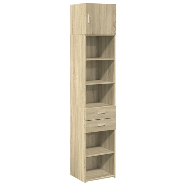 vidaXL Slim Storage Cabinet Sonoma Oak 45x42.5x225 cm Engineered Wood