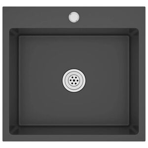 vidaXL Handmade Kitchen Sink Black Stainless Steel