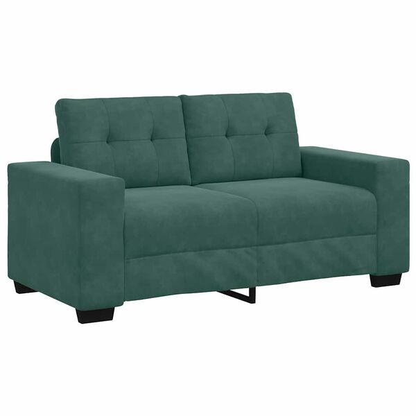 vidaXL Sofa 2 pcs Dark Green 221 x 80 x 80 cm Fabric
