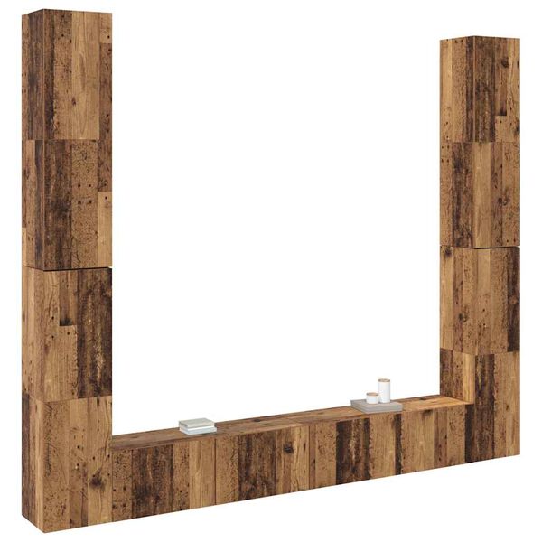 vidaXL Wall Mounted TV cabinets 6 pcs Old Wood Engineered Wood