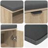 vidaXL Hall Bench with Cushion Plain Sonoma Oak 80 x 38 x 46 cm