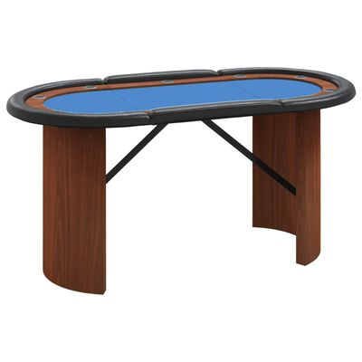 vidaXL 10-Player Poker Table Blue 160x80x75 cm