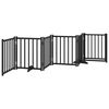 vidaXL Dog Gate with Door Foldable 6 Panels Black 300 cm Solid Wood Fir