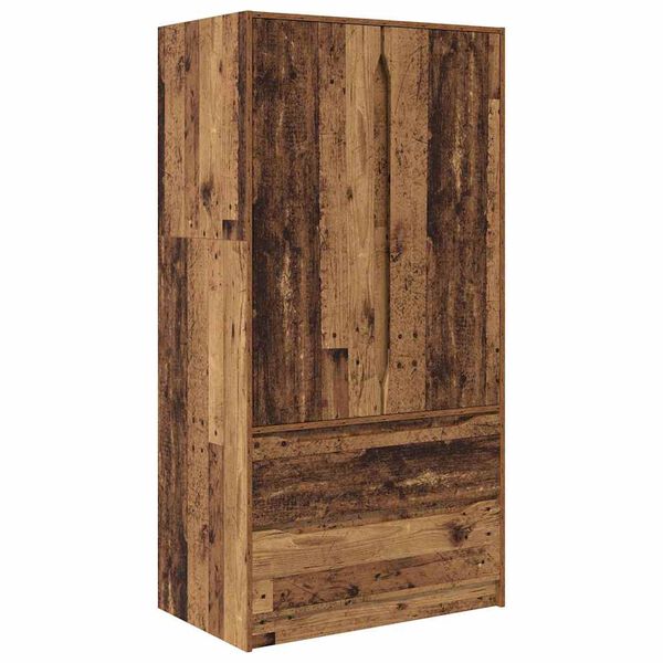 vidaXL Cabinet with Drawer Old Wood 79.5 x 49 x 156 cm Engineered Wood