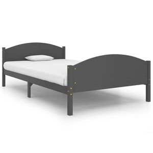 vidaXL Bed Frame | Dark grey | Solid pine wood, plywood | 120x200 cm