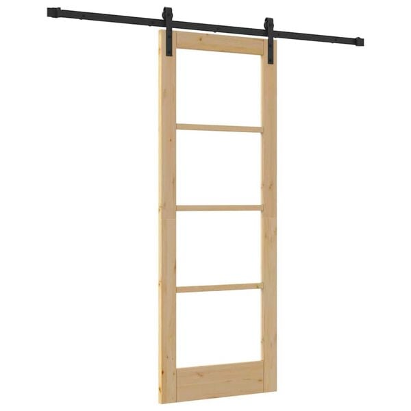 vidaXL Sliding Door ORKDAL Natural and Black 73.5 x 198.5 cm