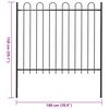 vidaXL Garden Fence with Hoop Top Steel 181x150 cm Black