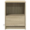 vidaXL Bedside Cabinets with LED Lights 2 pcs Sonoma Oak Engineered Wood