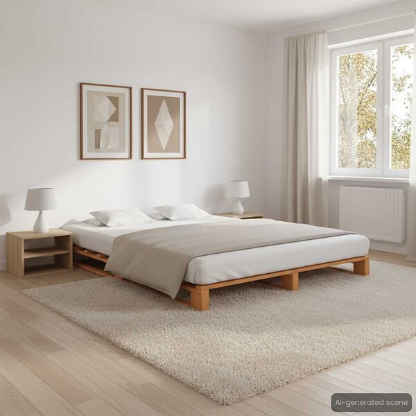 vidaXL Pallet Bed Frame without Mattress Brown 200x200cm Solid Wood