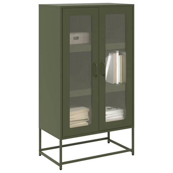 vidaXL Highboard Olive Green 68x39x123 cm Steel