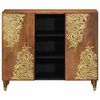 vidaXL Sideboard with Shelf Brown 90 x 33 x 75 cm Solid Mango Wood