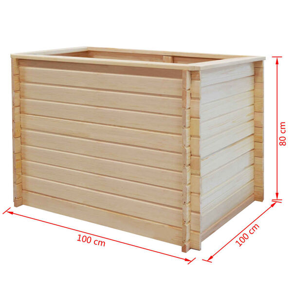 vidaXL Garden Raised Bed 100x100x80 cm Pinewood 19 mm