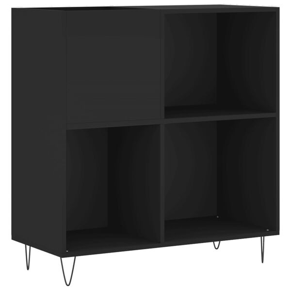 vidaXL Record Cabinet Black 84.5x38x89 cm Engineered Wood