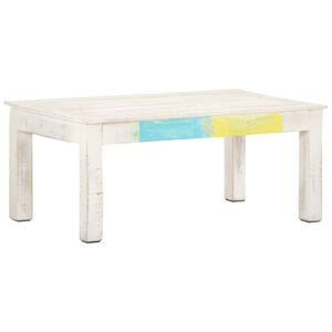vidaXL Coffee Table | White | Solid mango wood | Medium | Decorative Inlays