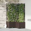 vidaXL Garden Planter 3 pcs Brown 80 x 80 x 143 cm Plastic