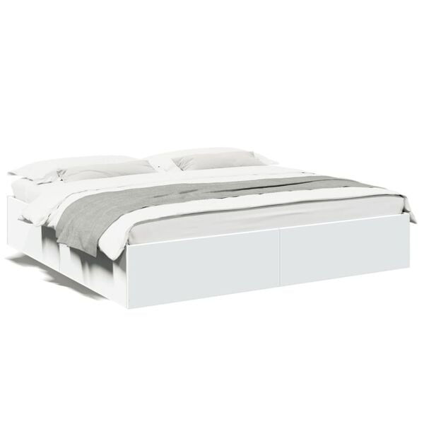 vidaXL Bed Frame without Mattress White 180x200 cm Super King