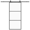 vidaXL Sliding Door with Hardware Set Black 90x205 cm ESG Glass