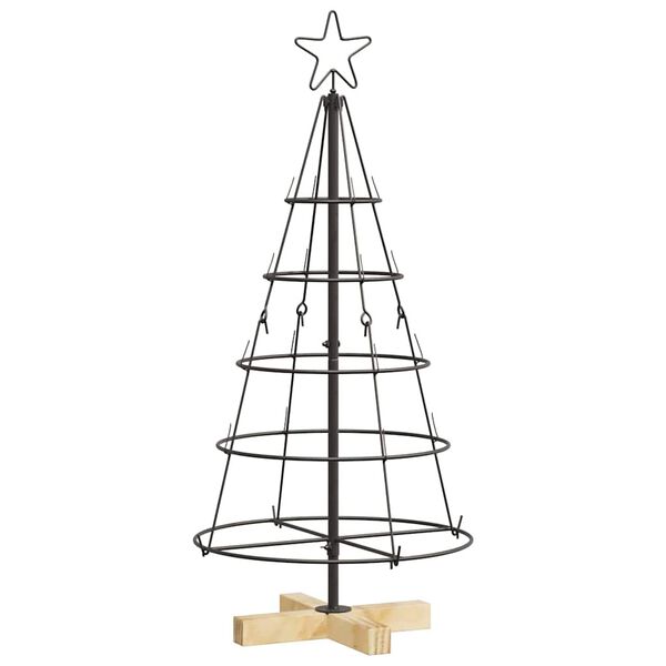 vidaXL Christmas Cone Tree with Stand Black 90 cm Steel