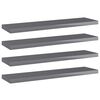 vidaXL Bookshelf Boards 4 pcs High Gloss Grey 40x10x1.5 cm Engineered Wood