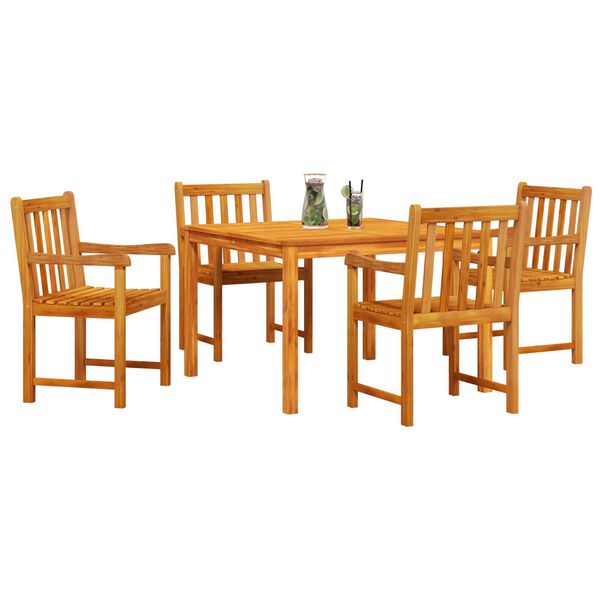 vidaXL Garden Dining Set 5 pcs Brown Solid Acacia wood