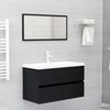 vidaXL 2 Piece Bathroom Furniture Set Black Engineered Wood