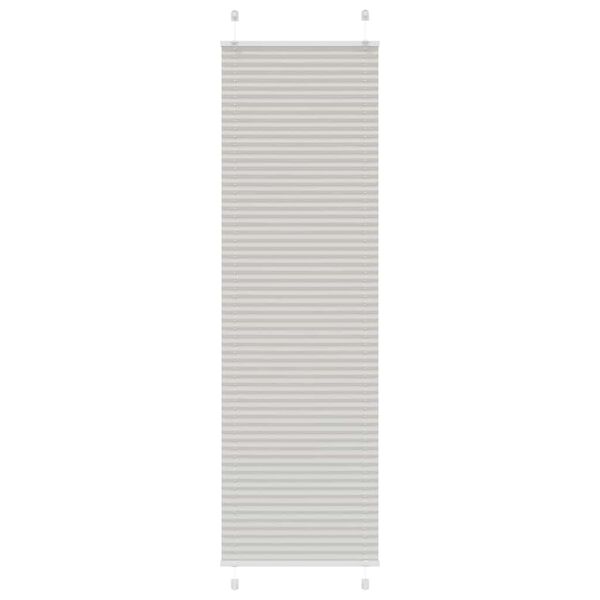 vidaXL Pleated Blind Light Grey 65x200 cm Fabric Width 64.4 cm Polyester