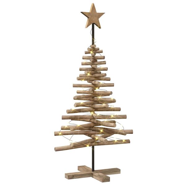 vidaXL Christmas Tree with Stand Brown 120 cm Solid teak wood
