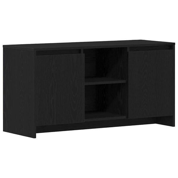 vidaXL TV Cabinet Black Oak 102 x 37.5 x 52.5 cm Engineered Wood