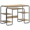 vidaXL Desk with Storage Artisan Oak 113.5 x 52 x 75.5 cm
